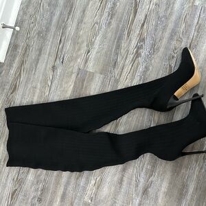 Black Over-the-Knee Heeled Boots